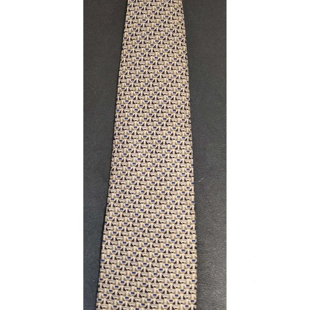 Stanley Blacker Men's Silk Tie Multicolor Geometric Diamond XL 59.5